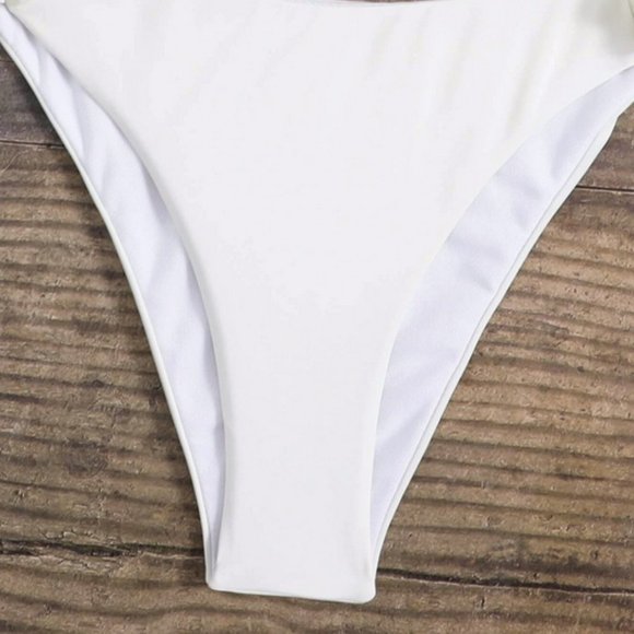 Trending now floral detail tie neck bikini white - Picture 7 of 7